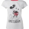 Official Disney Mickey Mouse Grey Vintage Look Amsterdam Women's T-Shirts