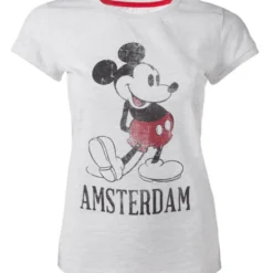 Official Disney Mickey Mouse Grey Vintage Look Amsterdam Women's T-Shirts