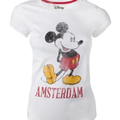 Official Disney Mickey Mouse White Vintage Look Amsterdam Women's T-Shirts