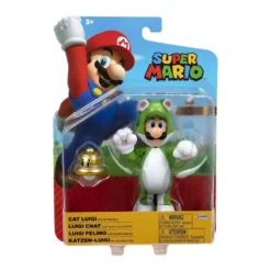 Official Nintendo Super Mario Cat Luigi With Super Bell 10cm / 4" Figure 9 Official Nintendo Super Mario Cat Luigi With Super Bell 10cm / 4
