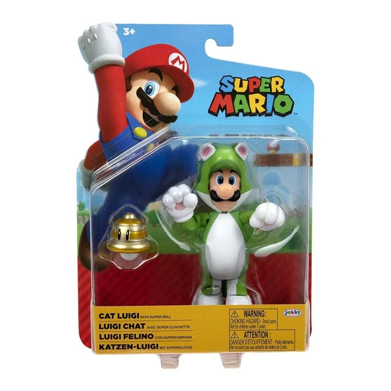 Official Nintendo Super Mario Cat Luigi With Super Bell 10cm / 4" Figure 6 Official Nintendo Super Mario Cat Luigi With Super Bell 10cm / 4" Figure