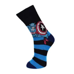 Official Marvel Captain America Black/Blue Socks (UK 6-8 EU 39-42) Apparel