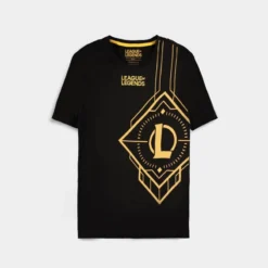 Official League Of Legends Unisex Core Gold Logo Short Sleeved T-Shirts Apparel