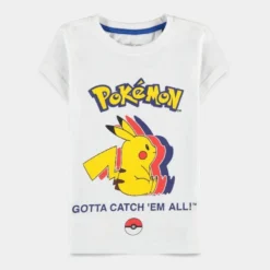Official Pokemon Pikachu Silhouette Girl's Short Sleeved T-Shirts