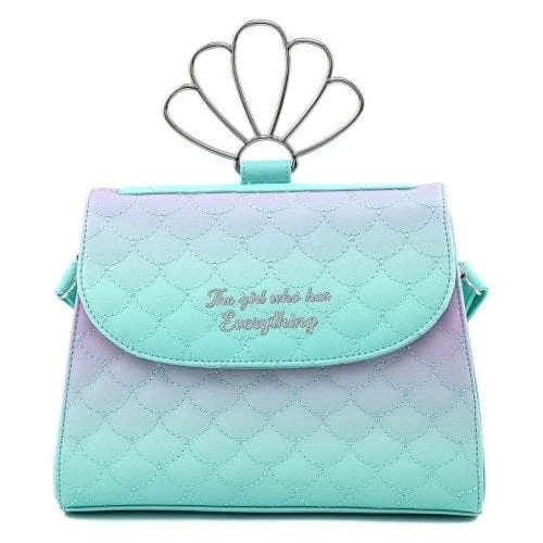 Disney Loungefly The Little Mermaid Ombre Scales Shell Handle Crossbody Bag Bags 3 Disney Loungefly The Little Mermaid Ombre Scales Shell Handle Crossbody Bag Bags