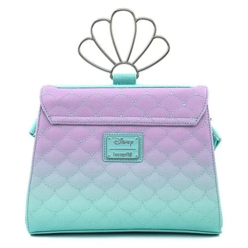 Disney Loungefly The Little Mermaid Ombre Scales Shell Handle Crossbody Bag Bags 4 Disney Loungefly The Little Mermaid Ombre Scales Shell Handle Crossbody Bag Bags