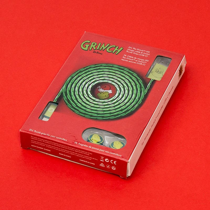 Official The Grinch LED USB C Cable & Thumb Grips (Nintendo Switch) 7 Official The Grinch LED USB C Cable & Thumb Grips (Nintendo Switch)