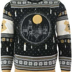 Harry Potter Christmas Jumper Official Harry Potter Hogwarts Castle Candles LED Christmas Jumper / Ugly Sweater