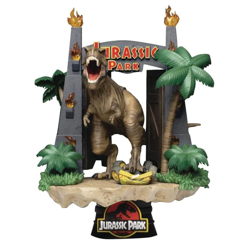Official Jurassic Park D-Stage PVC Diorama Park Gate 15cm (6") 3 Official Jurassic Park D-Stage PVC Diorama Park Gate 15cm (6")