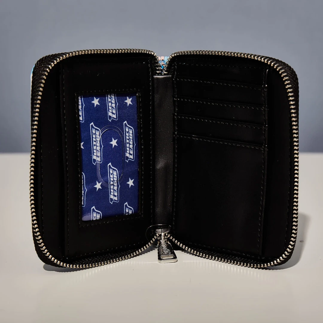 LoungeFly Dc Superheroes Chibi Lineup Zip Around Wallet 6 LoungeFly Dc Superheroes Chibi Lineup Zip Around Wallet