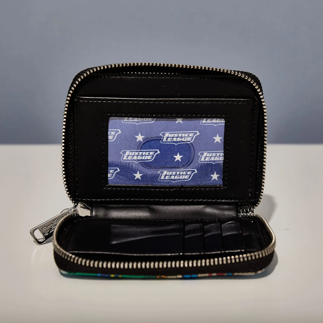 LoungeFly Dc Superheroes Chibi Lineup Zip Around Wallet 5 LoungeFly Dc Superheroes Chibi Lineup Zip Around Wallet