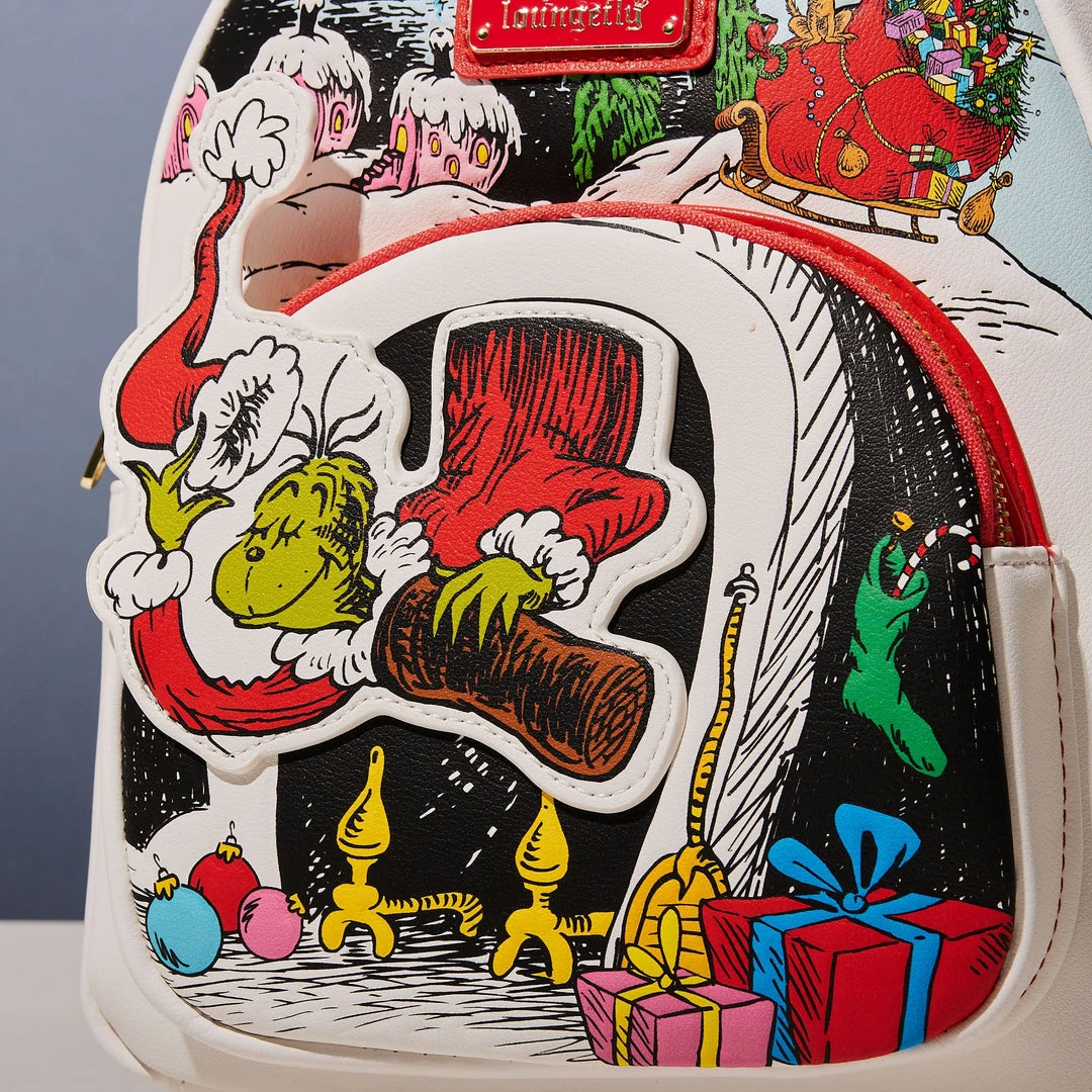LoungeFly Dr. Seuss The Grinch Chimney Thief Mini Backpack 4 LoungeFly Dr. Seuss The Grinch Chimney Thief Mini Backpack