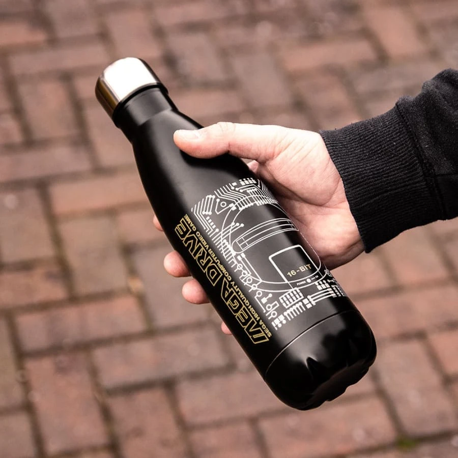 Official Mega Drive 'Technical Spec' Black Bowling Pin Style Water Bottle 7 Official Mega Drive 'Technical Spec' Black Bowling Pin Style Water Bottle