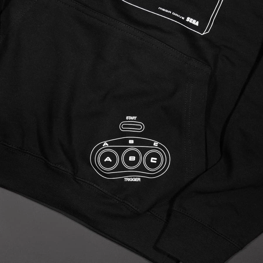 Official Mega Drive 'Logo And Console' Black And Gray Hoodies (Unisex) 5 Official Mega Drive 'Logo And Console' Black And Gray Hoodies (Unisex)