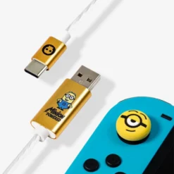 Official Minions LED USB C Cable & Thumb Grips (Nintendo Switch)