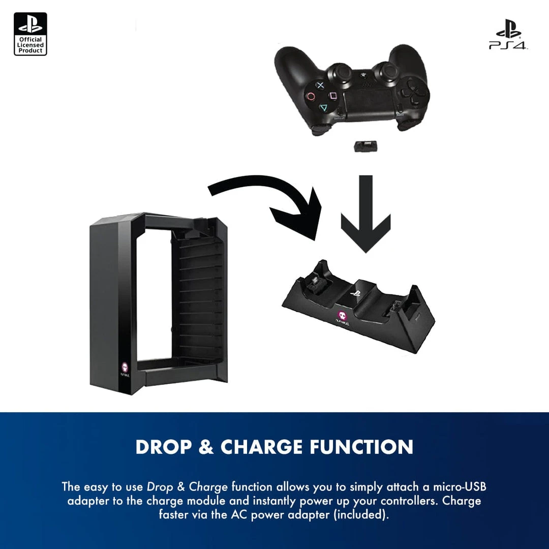 Official Sony PlayStation 4 PS4 Games Storage Tower + Dual Charger 6 Official Sony PlayStation 4 PS4 Games Storage Tower + Dual Charger