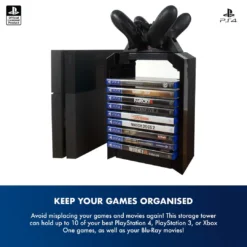Official Sony PlayStation 4 PS4 Games Storage Tower + Dual Charger 15 Official Sony PlayStation 4 PS4 Games Storage Tower + Dual Charger