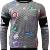 PlayStation Christmas Jumper PlayStation Symbols Grey Sweater 1 PlayStation Christmas Jumper PlayStation Symbols Grey Sweater