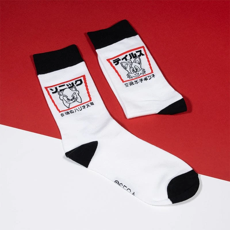 Apparel Official Modern Sonic The Hedgehog Japanese Style White And Black Socks (One Size) 3 Apparel Official Modern Sonic The Hedgehog Japanese Style White And Black Socks (One Size)