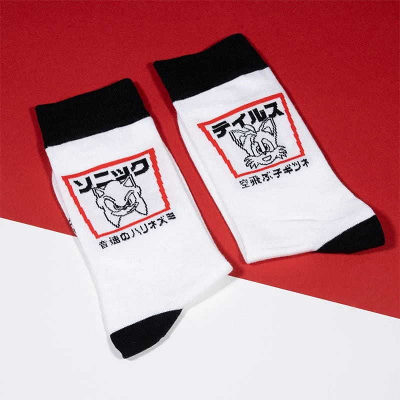 Apparel Official Modern Sonic The Hedgehog Japanese Style White And Black Socks (One Size) 4 Apparel Official Modern Sonic The Hedgehog Japanese Style White And Black Socks (One Size)