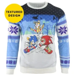 Sonic The Hedgehog Christmas Jumper Official Sonic The Hedgehog Skiing Christmas Jumper / Ugly Sweater