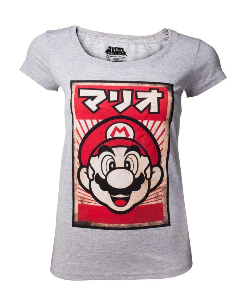Official Super Mario Japanese Mario Women's T-Shirts Apparel 3 Official Super Mario Japanese Mario Women's T-Shirts Apparel