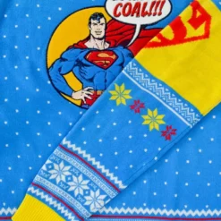 DC Christmas Jumper Official Superman 'Bad Guys Get Coal' Christmas Jumper / Ugly Sweater 12 DC Christmas Jumper Official Superman 'Bad Guys Get Coal' Christmas Jumper / Ugly Sweater