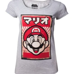 Official Super Mario Japanese Mario Women's T-Shirts Apparel