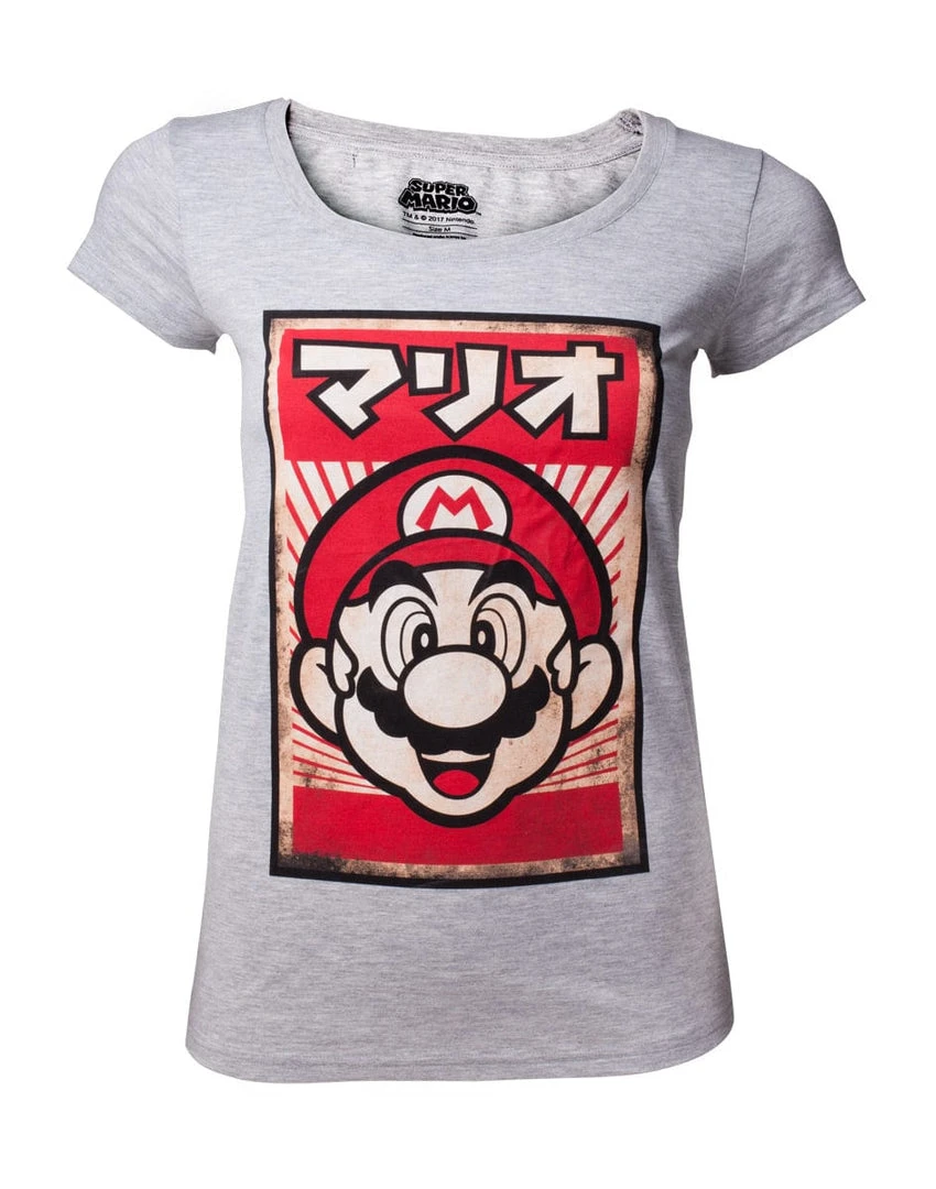 Official Super Mario Japanese Mario Women's T-Shirts Apparel 4 Official Super Mario Japanese Mario Women's T-Shirts Apparel