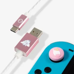 Gaming Accessories Numskull Unicorn LED USB C Cable & Thumb Grips (Nintendo Switch)